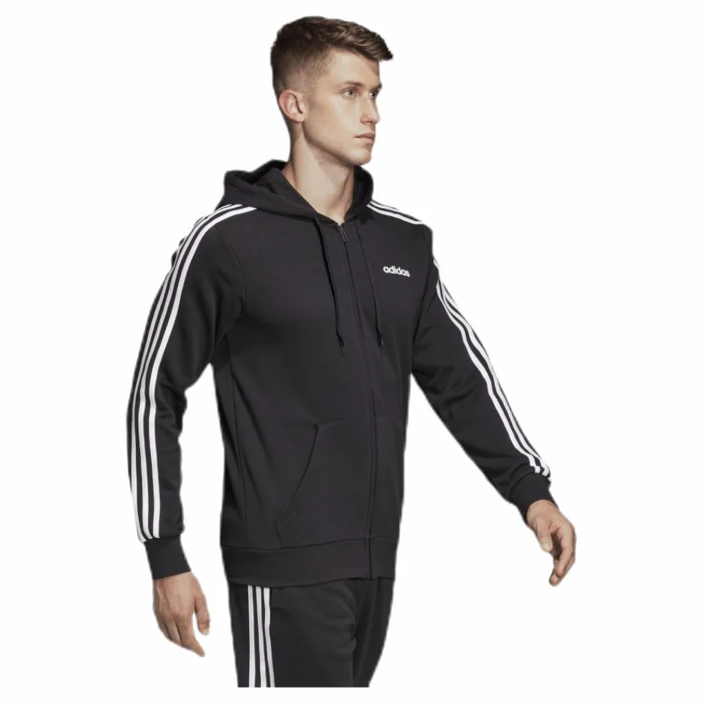 Essentials 3 Stripes Fullzip French Terry Black / White*adidas Clearance