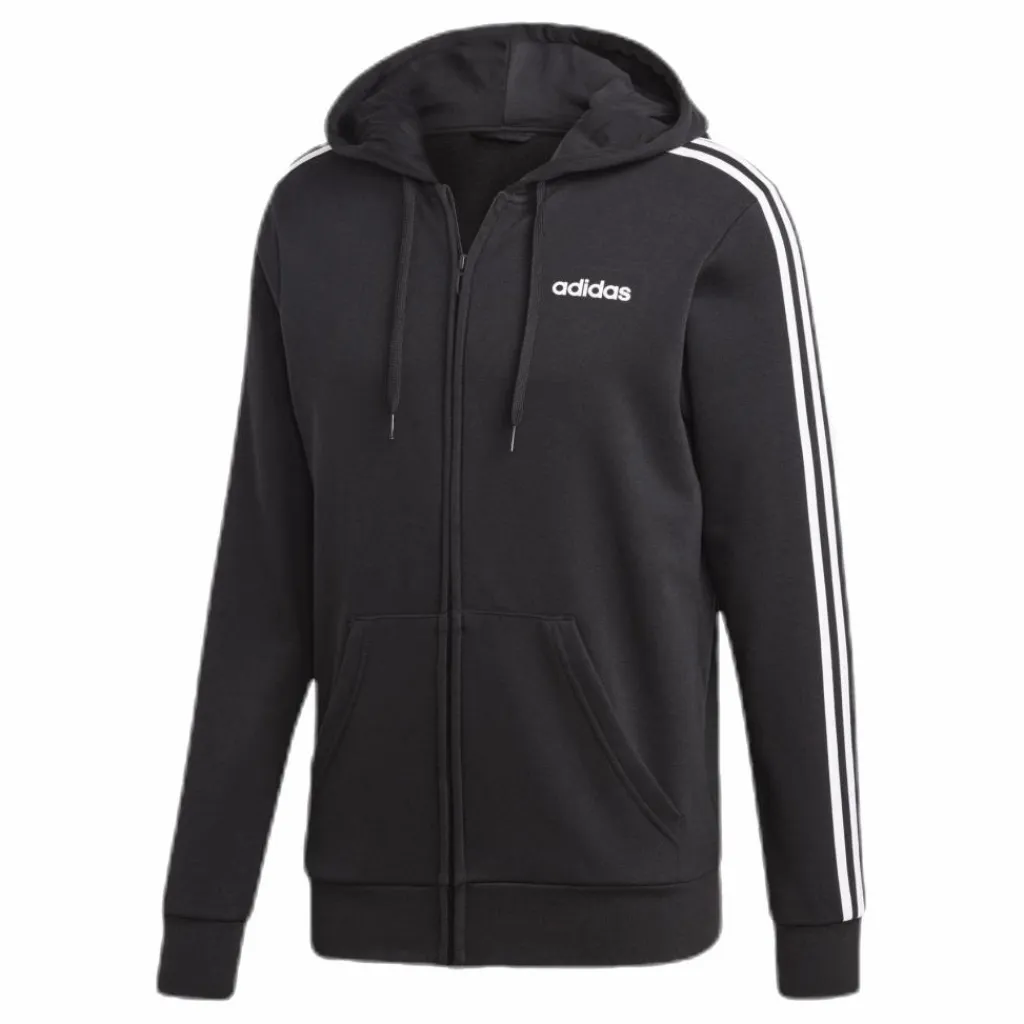 Essentials 3 Stripes Fullzip French Terry Black / White*adidas Clearance