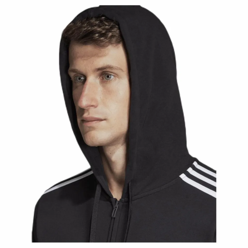 Essentials 3 Stripes Fullzip French Terry Black / White*adidas Clearance