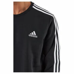 adidas Essentials Fleece 3-Stripes Sweatshirt Black Svart Hot