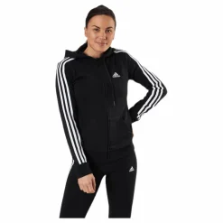 adidas Essentials Full-Zip Hoodie Black / White Svart Online