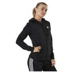 adidas Essentials Full-Zip Hoodie Black / White Svart Clearance