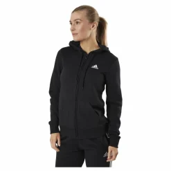 adidas Essentials Full-Zip Hoodie Black / White Svart Clearance