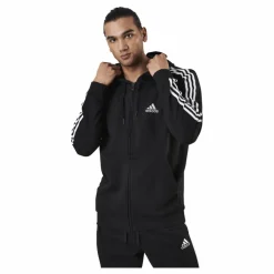 Essentials Full-Zip Hoodie Black / White*adidas Outlet