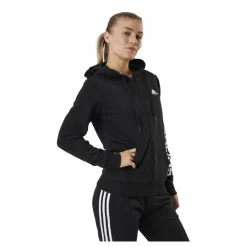 adidas Essentials Full-Zip Hoodie Black / White Svart