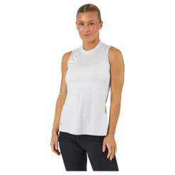 Essentials Heathered Mock-Neck Sleeveless Golf Polo Shirt White*adidas