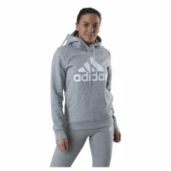 adidas Essentials Hoodie Medium Grey Heather / White Grå Discount