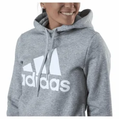 adidas Essentials Hoodie Medium Grey Heather / White Grå Discount