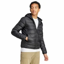 adidas Essentials Light Down Hooded Jacket Black Svart Online