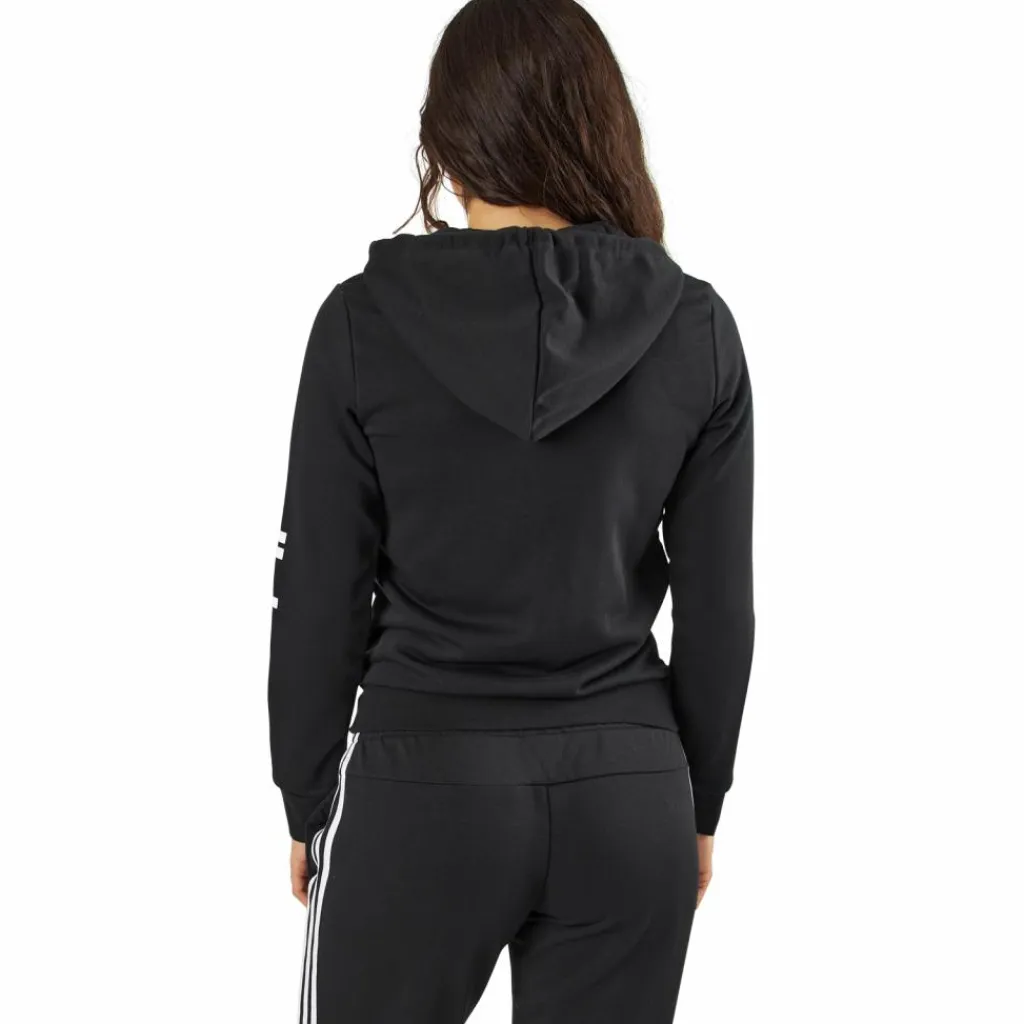 Essentials Linear Full Zip Hoodie Black / White*adidas New