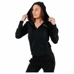adidas Essentials 3S Full Zip Hoodie Black / White Svart Discount