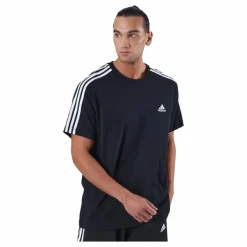 Essentials Single Jersey 3-Stripes T-Shirt Black*adidas Outlet