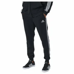 adidas Essentials Slim  3 Stripes Pants Black / White Svart Sale
