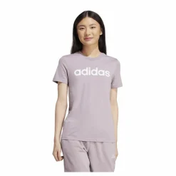 adidas Essentials Slim Logo T-Shirt Preloved Fig / White Lila Hot