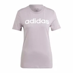 adidas Essentials Slim Logo T-Shirt Preloved Fig / White Lila Hot