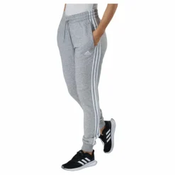 adidas Essentials Slim Tapered Cuffed Pant Medium Grey Heather / White Grå Best