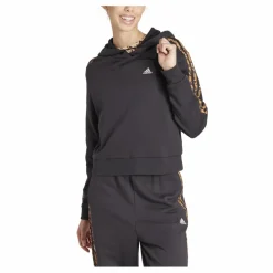 Essentials 3-Stripes Animal Print Relaxed Hoodie Black / Magic Beige*adidas Hot