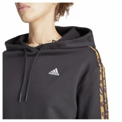Essentials 3-Stripes Animal Print Relaxed Hoodie Black / Magic Beige*adidas Hot