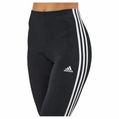 adidas Essentials 3-Stripes High-Waisted Single Jersey Leggings Black / White Svart Sale