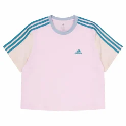adidas Essentials 3-Stripes Single Jersey Crop Top Clear Pink Rosa Sale