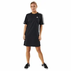Essentials 3-Stripes Single Jersey Boyfriend Tee Dress Black*adidas Sale