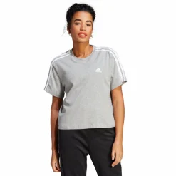 Essentials 3-Stripes Single Jersey Crop Top Medium Grey Heather*adidas Clearance