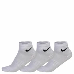 Nike Everyday Cushioned Training Ankle Socks (3 Pairs) WHITE/BLACK Vit Hot