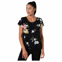 Only First One Ss Aop Top Black Svart Discount