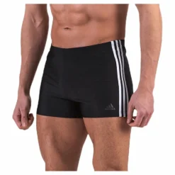 adidas Fitness 3 Stripes Swim Boxer Black / White Svart Sale