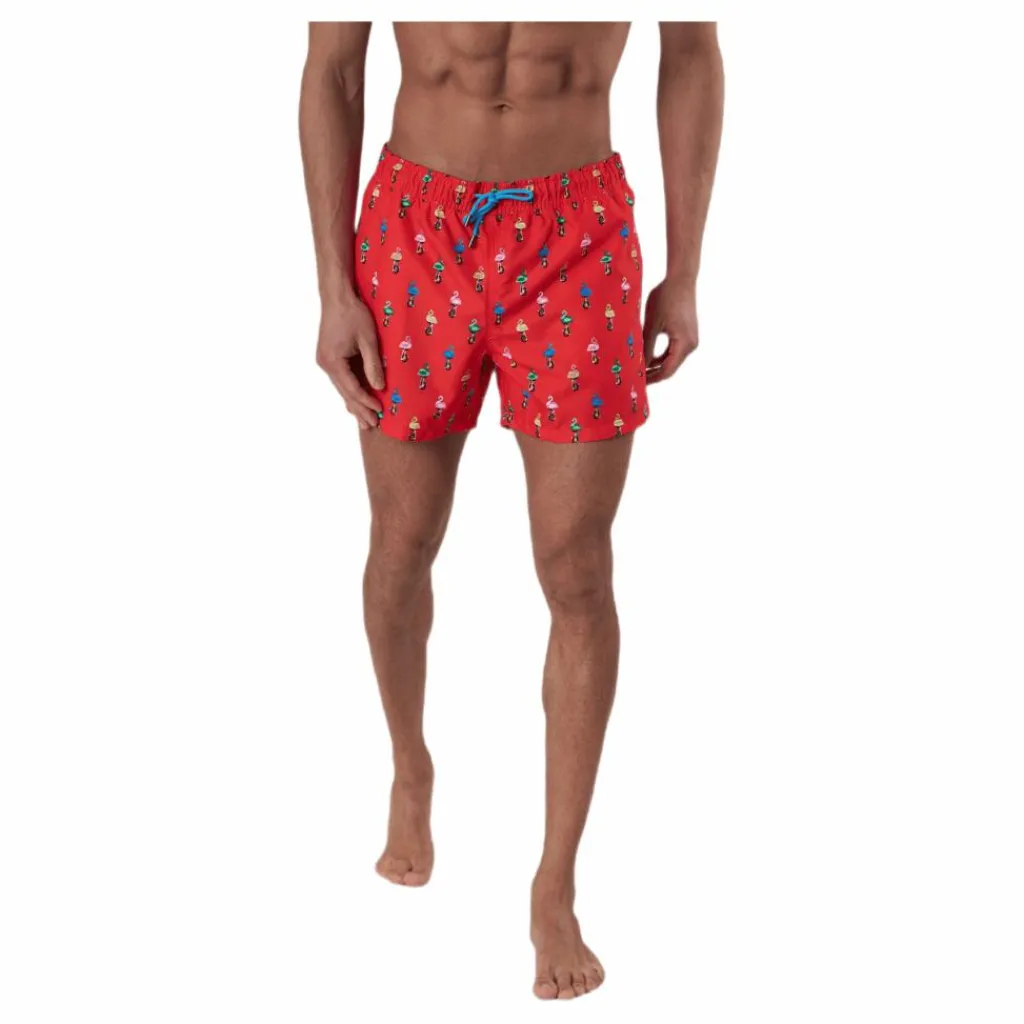 Happy Socks Flamingo Swimshorts Red Röd Clearance