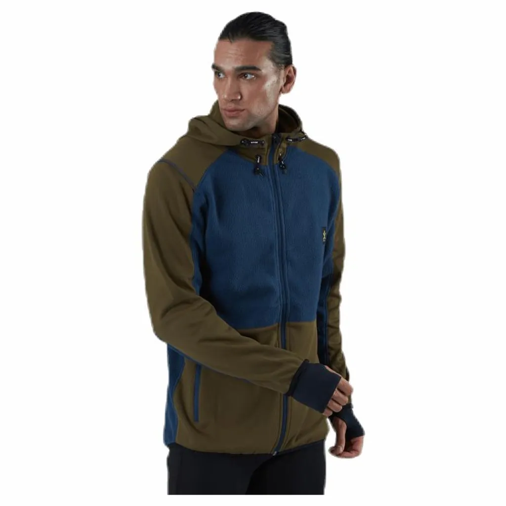 Bula Fleece Zip Hood Blue/Green Blå och Grön New