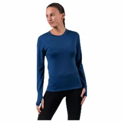 Flora Merino LS Blue*Wyte Clearance