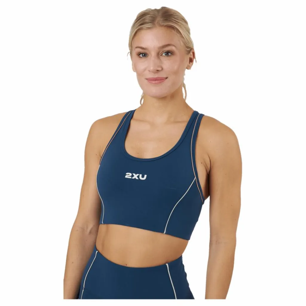 2XU Form Swift Crop Moonlight/off White Blå Hot
