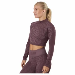 Formknit Seamless Cropped 1/4  Dusty Plum-leopard Print*Puma Sale