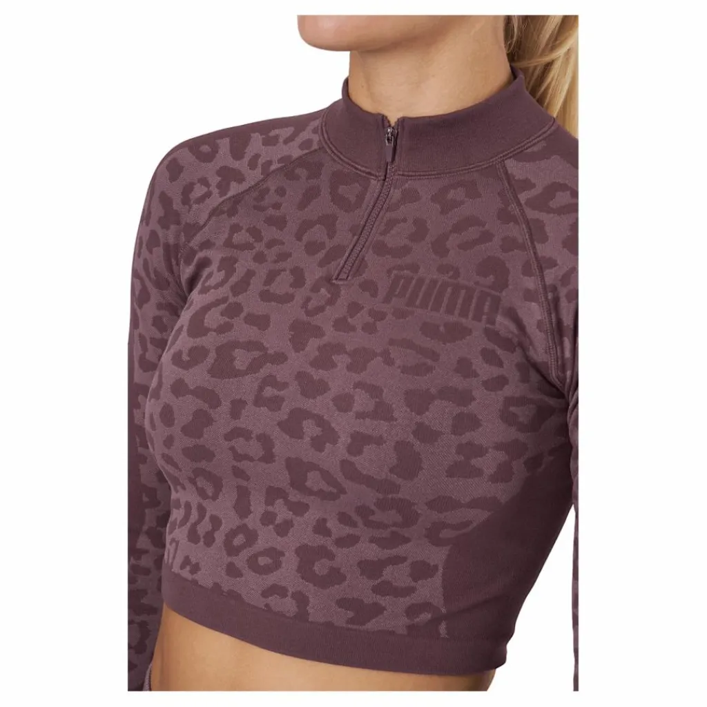 Formknit Seamless Cropped 1/4 Dusty Plum-leopard Print*Puma Sale