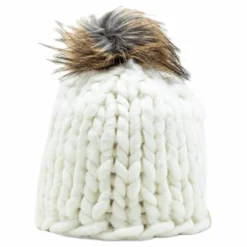ISBJÖRN Of Sweden Fox Knitted Beanie White Vit New