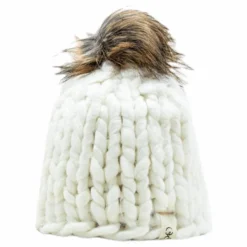 ISBJÖRN Of Sweden Fox Knitted Beanie White Vit New