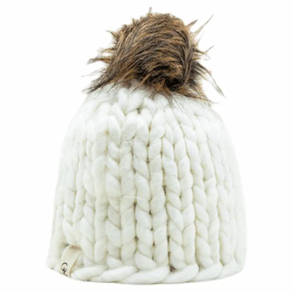 ISBJÖRN Of Sweden Fox Knitted Beanie White Vit New