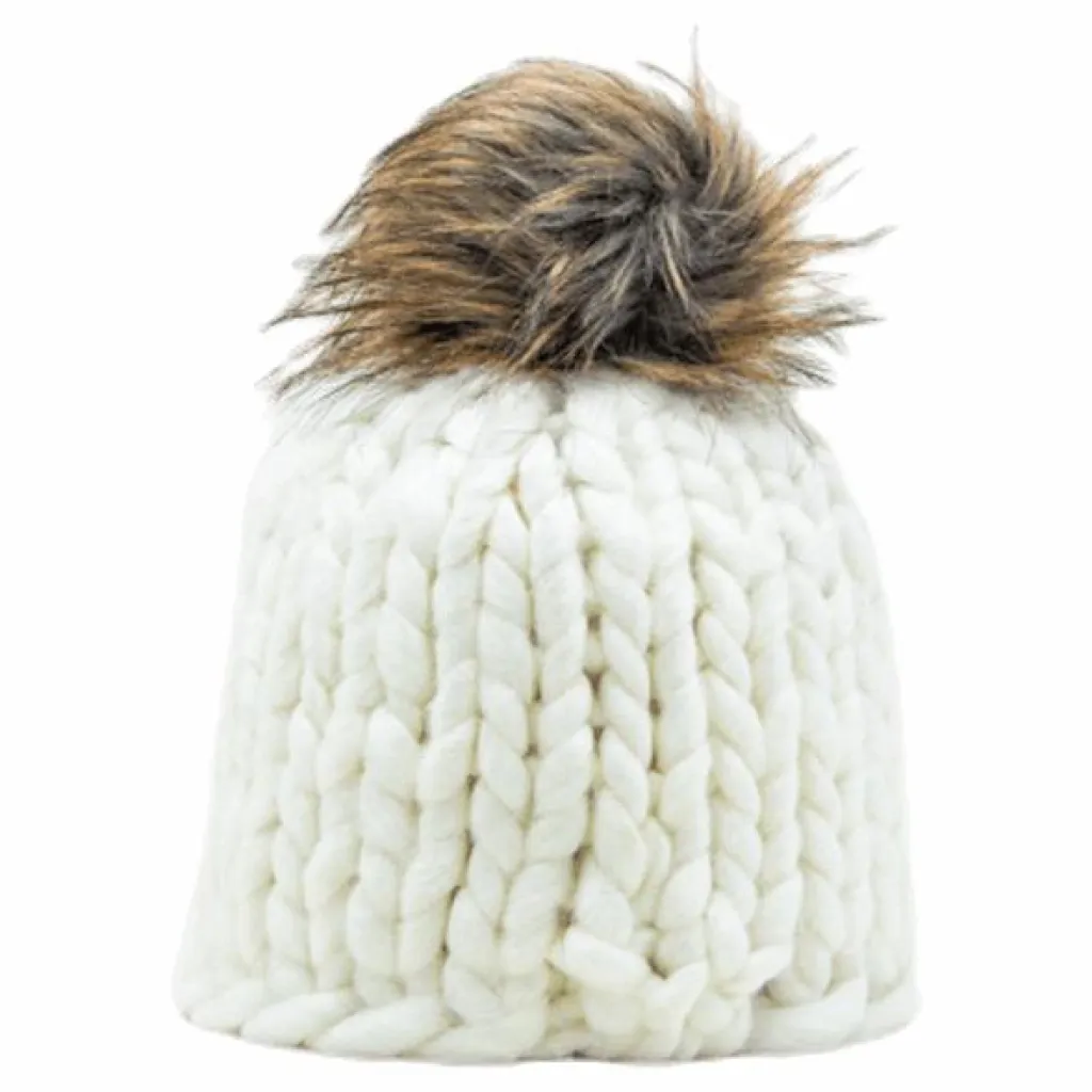 ISBJÖRN Of Sweden Fox Knitted Beanie White Vit New