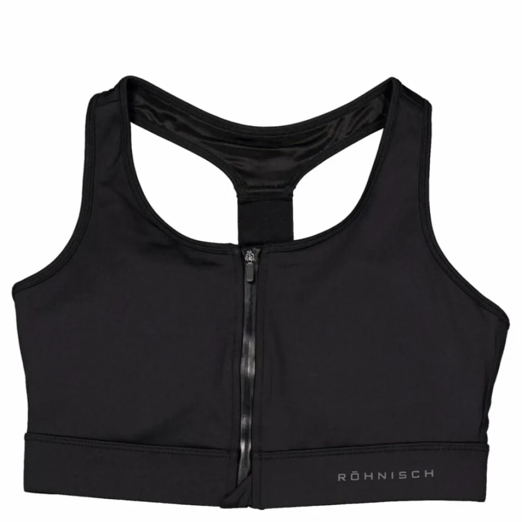 Röhnisch Front Zip Sportsbra Black Svart Discount