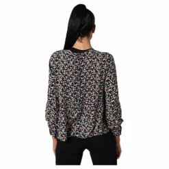 Pieces Frya Ls Top D2D Black Svart Discount
