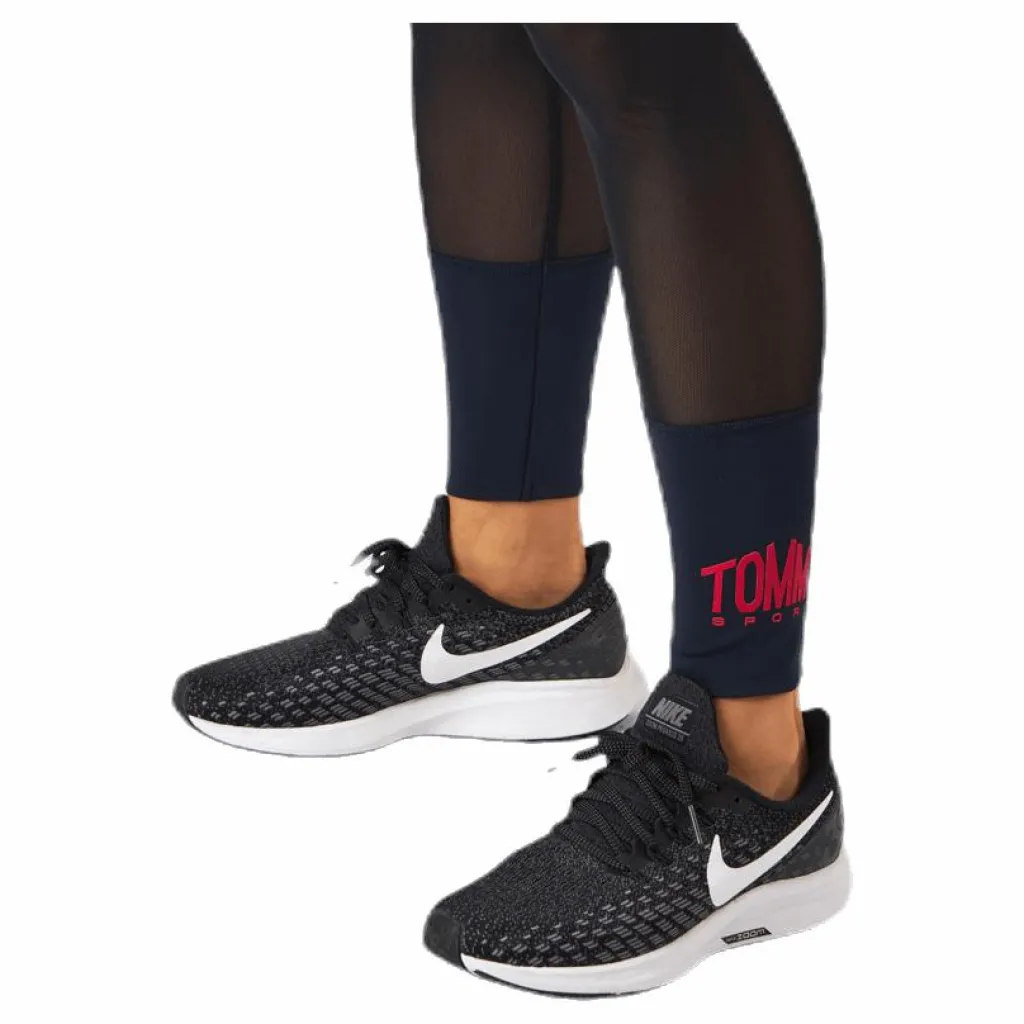 Tommy Hilfiger Sport Full Length Mesh InsertLegging Blue/Red Blå och Röd New