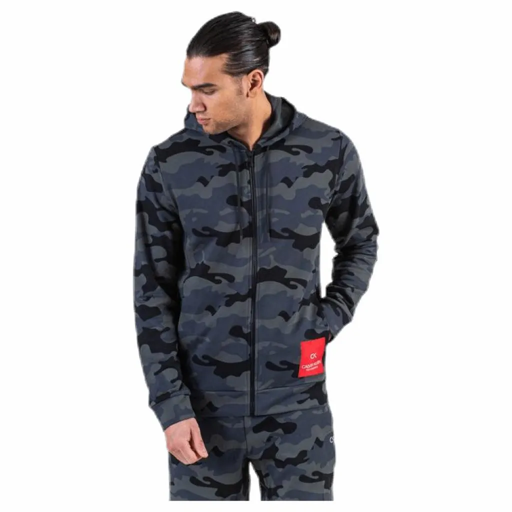 Calvin Klein Full Zip Hooded Jacket Black Svart Sale