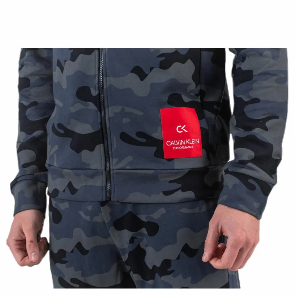 Calvin Klein Full Zip Hooded Jacket Black Svart Sale