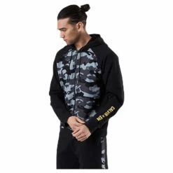 Calvin Klein Full Zip Hooded Jacket Patterned/Black Mönstrad och Svart