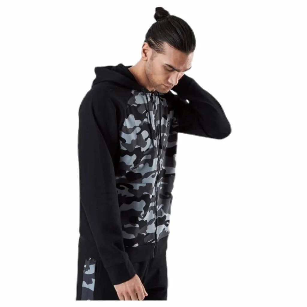 Calvin Klein Full Zip Hooded Jacket Patterned/Black Mönstrad och Svart