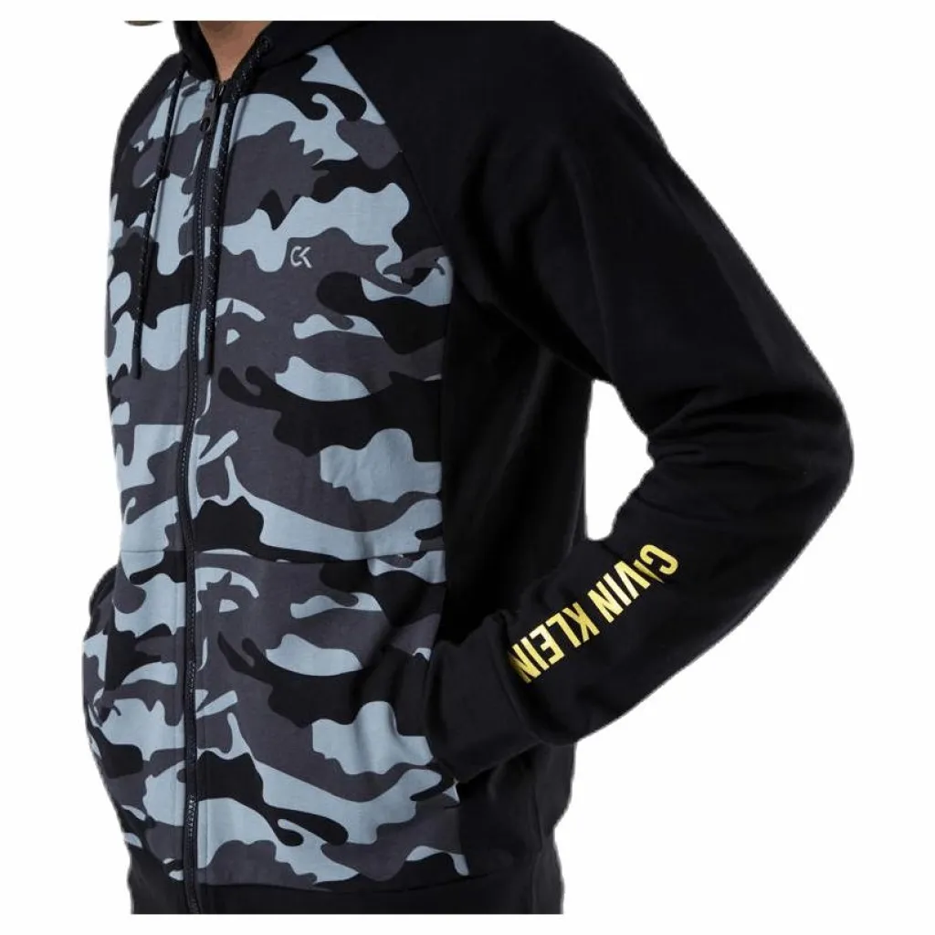 Calvin Klein Full Zip Hooded Jacket Patterned/Black Mönstrad och Svart
