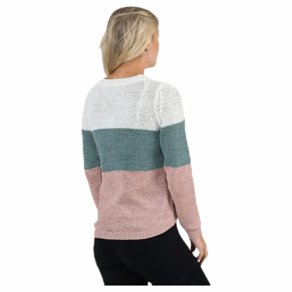 Only Geena L/S Block Pullover Knt White Vit