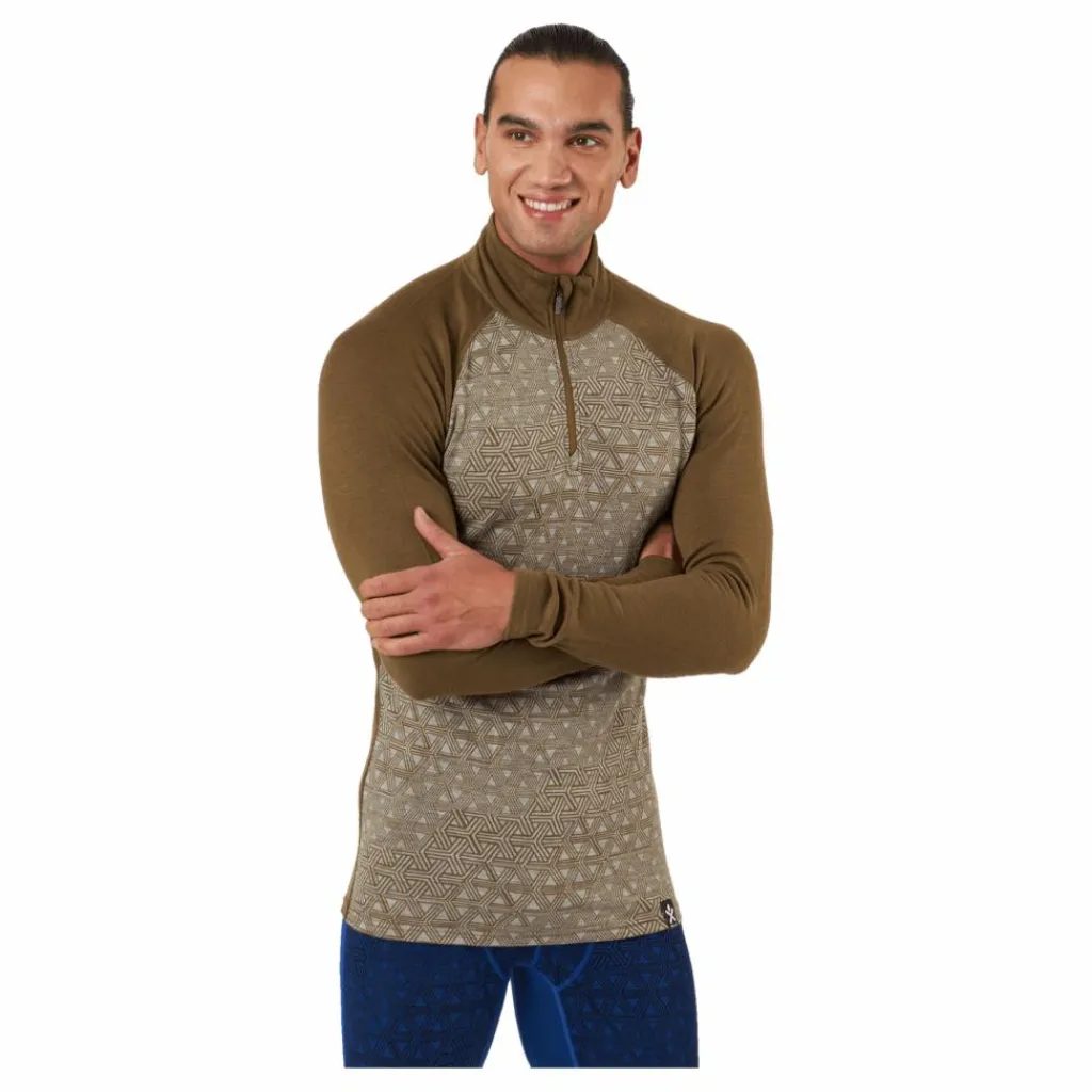 Geo Merino Wool Halfzip Moss*Bula Clearance
