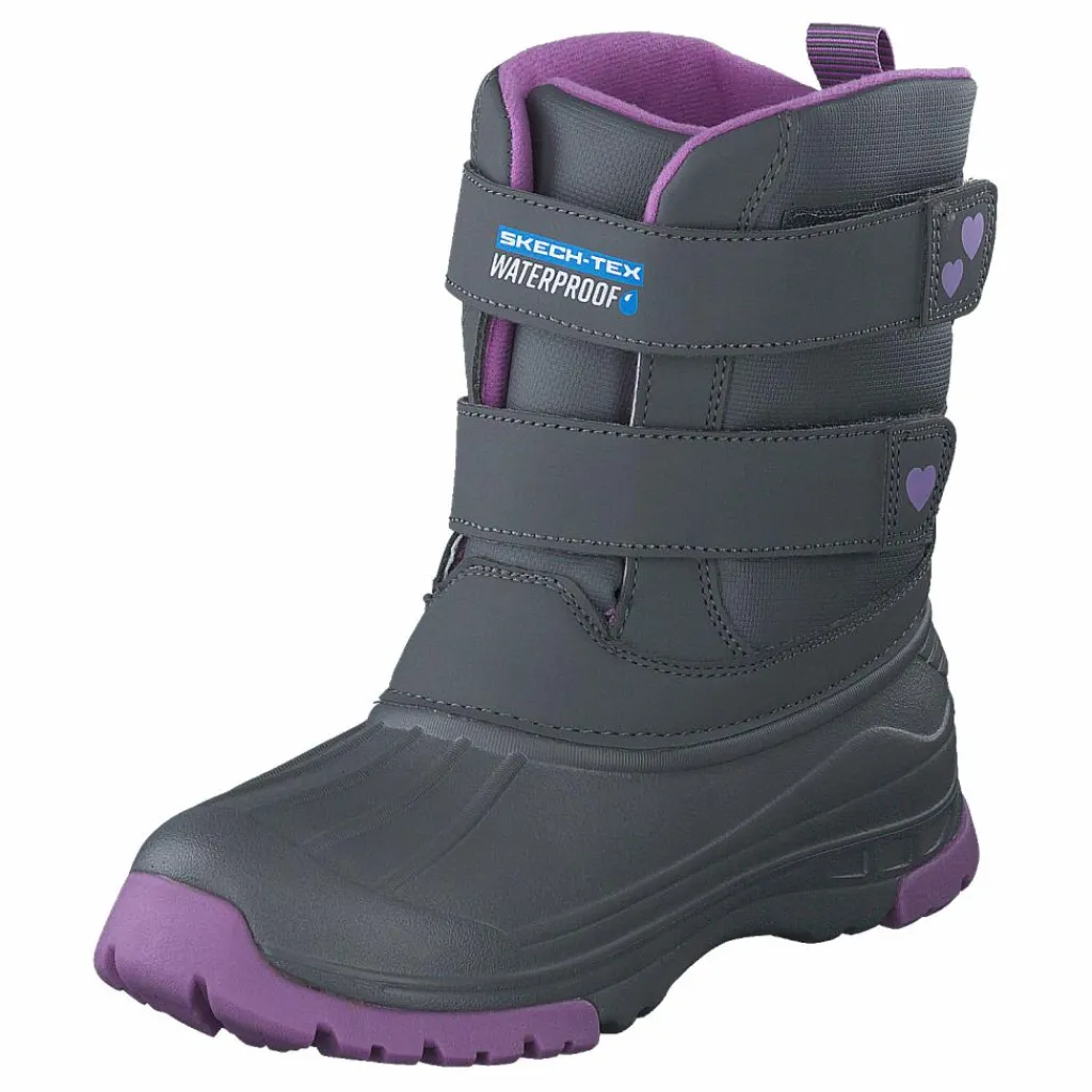 Skechers Girls Snow Slopes Rainier Days Gylv Grey Lavendel Grå